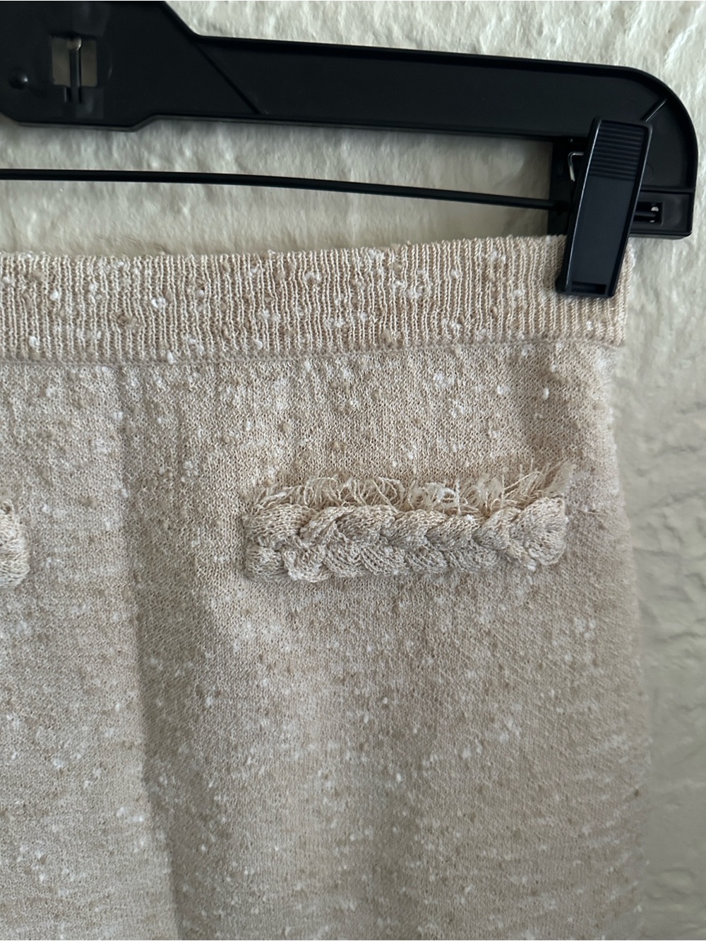 J. Crew Pale Beige Nubby Textured Braided Accents Mini Skirt XXS - Picture 2 of 5